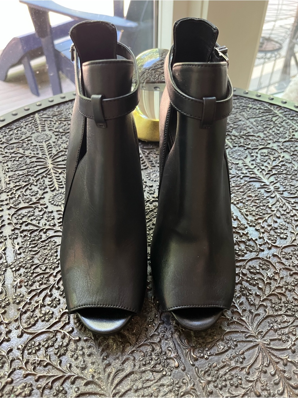 MICHAEL KORS LAWSON OPEN TOE ANKLE BOOTIES IN BLAXK 6 - Picture 7 of 10